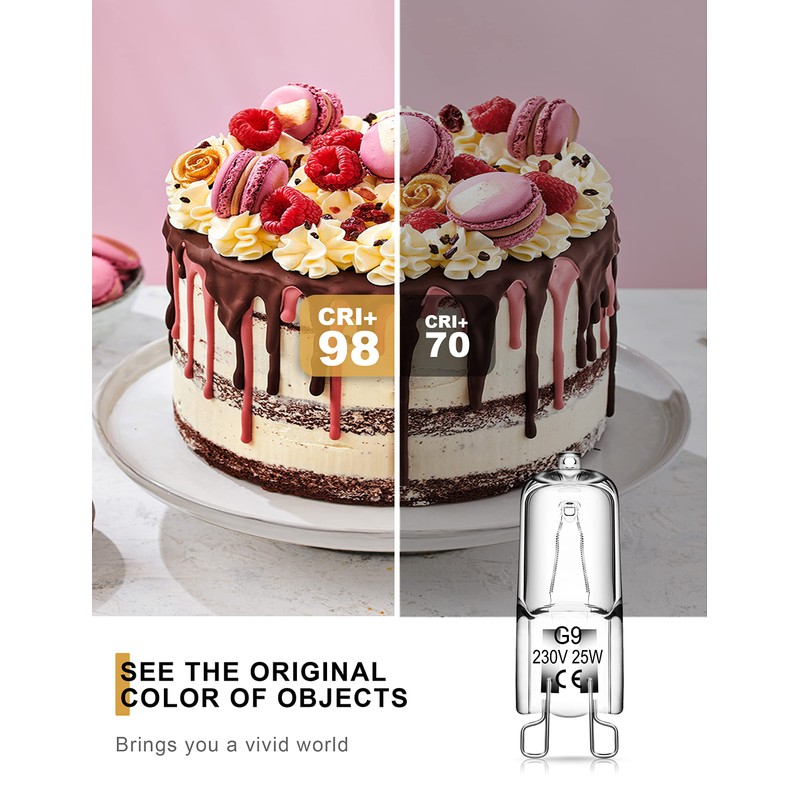 Fulighture G9 Halogen Bulbs, Clear Capsule Halogen Lamps Dimmable, 25W,