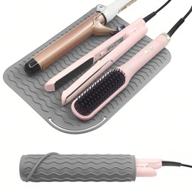 Heat Resistant Mat for Curling Irons Pack of 2 Heat Resistant Underlay Heat Protection Mat for Straightening Combs, Hair Straighteners, Straighteners, Hair Styling Tools and Hot Hair Tools (21.5 x