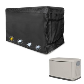 Owlcover Generator Cover 600D Polyester Heavy Duty Waterproof Compatible with 7.5kW 10kW 14kW 18kW 20kW 22kW 24kW Home Standby Generator, Black