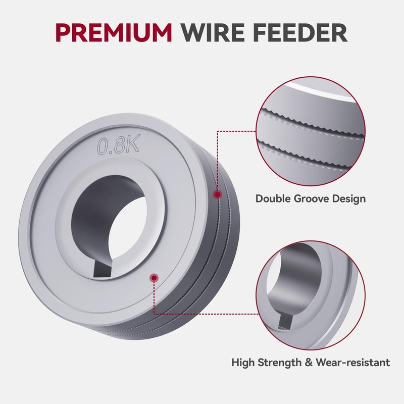ARCCAPTAIN Wire Feeding Wheel,0.6-0.8mm Roller Knurled Groove Wire Feeder Drive