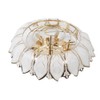 Dimmable Crystal Chandeliers Lotus-Shaped Flush Mount Ceiling Light with Remote