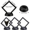 6Pcs 3D Floating Display Case Black 2.75x2.75x0.8 Inch