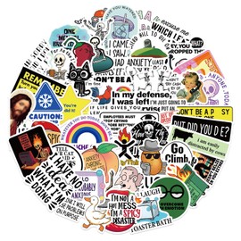 Nurila Pack of 50 Sticker Set, Funny Stickers, Waterproof Funny Stickers for DIY Laptop, Luggage, Fridge, Car, Motorcycle, Bicycle, Phone Decor, Scrapbook, Graffiti Stickers