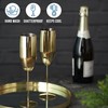 Oak & Steel 6 Gold Champagne Flutes, 280ml - Stainless
