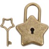 Gadpiparty Lock Antique Brass Padlock with Key, Vintage Star Shape