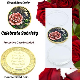 Woman Rose Sobriety Coin (Gold)