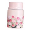 Insulated Food Jar Flower Pattern 450ML Capacity Stainless Steel Portable