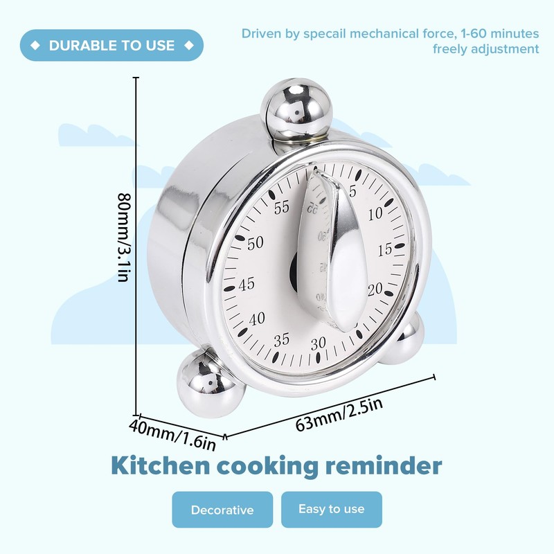 Daiilg 60 Minutes Kitchen Mechanical Timer Cooking Reminders Alarm Clock