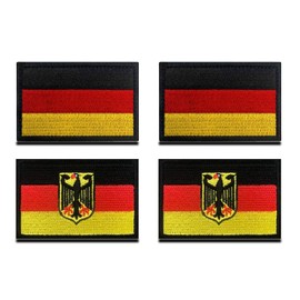 Mini German Flag Patch Pack of 4 Embroidered Badges German Appliques for Clothing Bags Backpack Uniform Vest Dog Harness Military Tactical Outdoor Jersey