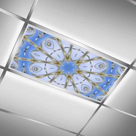 2 Pack Fluorescent Light Covers 4 X 2 Feet Mandela Magnetic Light Cover for Drop Ceiling, Fluorescent Ceiling Shade Filters for Office Classroom Home Hospital Decor