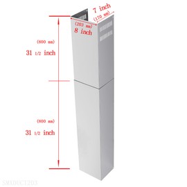 Range Hood Extension for Wall Mount Stainless Steel Chimney Duct Adjustable Cover Ceiling