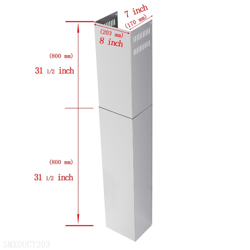 Range Hood Extension for Wall Mount Stainless Steel Chimney Duct