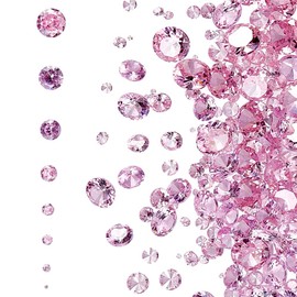 HOBBIESAY 8 Sizes 160Pcs Cubic Zirconia Cabochons 1-7mm Pink Crystal Faceted Diamond Rhinestone with Pointed Back for Nail Art Earrings Bracelets Ring Jewelry DIY Craft Making