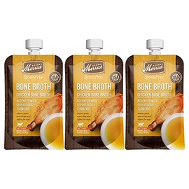 Merrick Grain Free Bone Broth Natural Meal Topper for Dogs, Accented with Superfoods & Cinnamon, for Adult Dogs of All Breeds (Chicken, 7 Ounce ,Pack of 3)