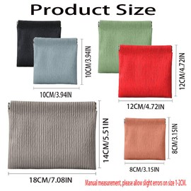 6 Pcs Small Makeup Bags for Purse,Self-Closing Snap Closure Organizer Pouches, Portable No Zipper PU Leather Cosmetic Bags for Travel, Car, Daily Use-Holds Headphones, Jewelry (corduroy)