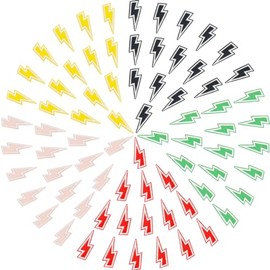 Deokdam 75PCS 5Colors Lightning Iron-on/Sew-on Embroidered Patches,Bolt Applique for Clothes, Dress, Hat, Jeans, DIY Accessories