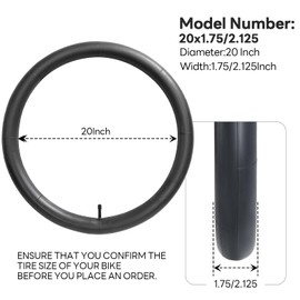 20x1.75/1.95/2.0/2.10/2.125 Inch Bike Tubes, 20" Replacement Bicycle Tubes (2 PCS), Reliable 20 x 1.75-2.125 Bike Inner Tubes AV32mm Schrader Valve for City/Road/Cruiser/Mountain Cycling Scenarios