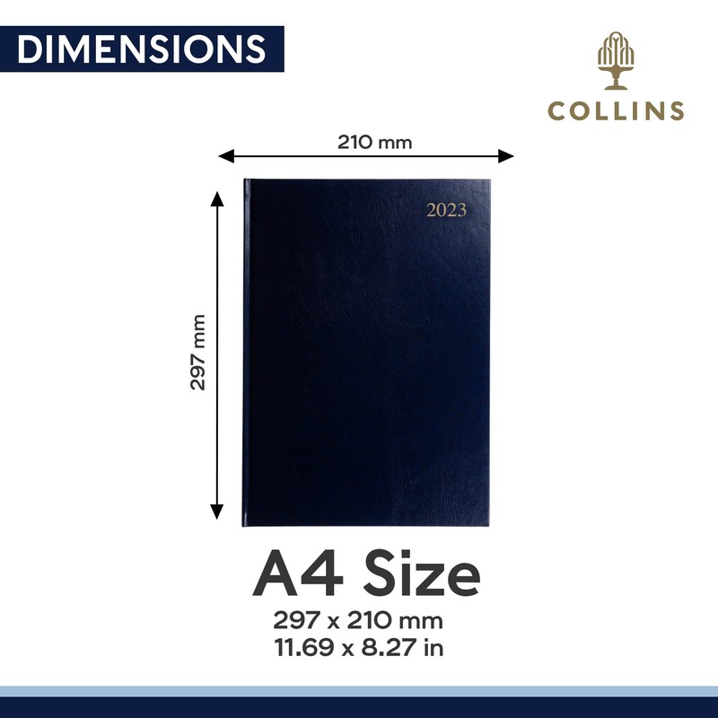 Collins Essential A4 Weekly Planner 2023 - Blue - Calendar,