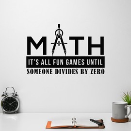 Vinyl Wall Decal Math Funny Quote School Phrase Class Room Stickers Mural Large Decor (g7245) Black