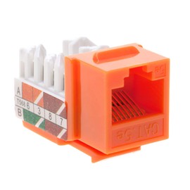 Speed Termination Tool - Easy Punch Down with Stainless Steel Blades For 45 Degree RJ45 LAN Cat6 / Cat5e Keystone Jacks + 10 Orange Cat5e Keystones Jack Connectors Kit