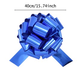 1Pcs Ribbon Pull Bows，16" Wide, Gift Bows, Christmas, Presents, Birthday, Baby Shower, Gift Basket, Decoration, Office, Classroom, Fundraiser, Wedding, Reception, Easter. (Blue-2)