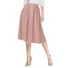 Urban GoCo Women's A-Line Pleated Flared Midi Skirt - pink,