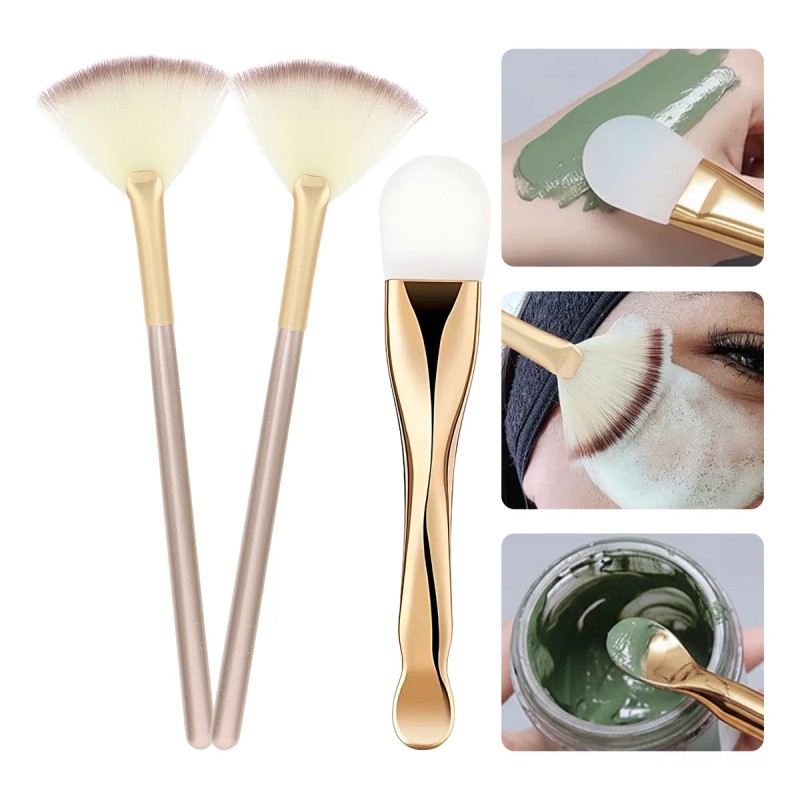 🔥 3pz brochas faciales silicona para mascarillas y limpiadores Vitaminas
