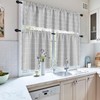 MitoVilla Grey Boho Kitchen Valances for Windows, Modern Farmhouse Valance