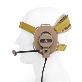 NECARL Bowman III Overhead Tactical Headset with boom Mic, Airsoft Tactical Headphone Earmuffs, Compatible with Civilian Wiring 7.0 PTT