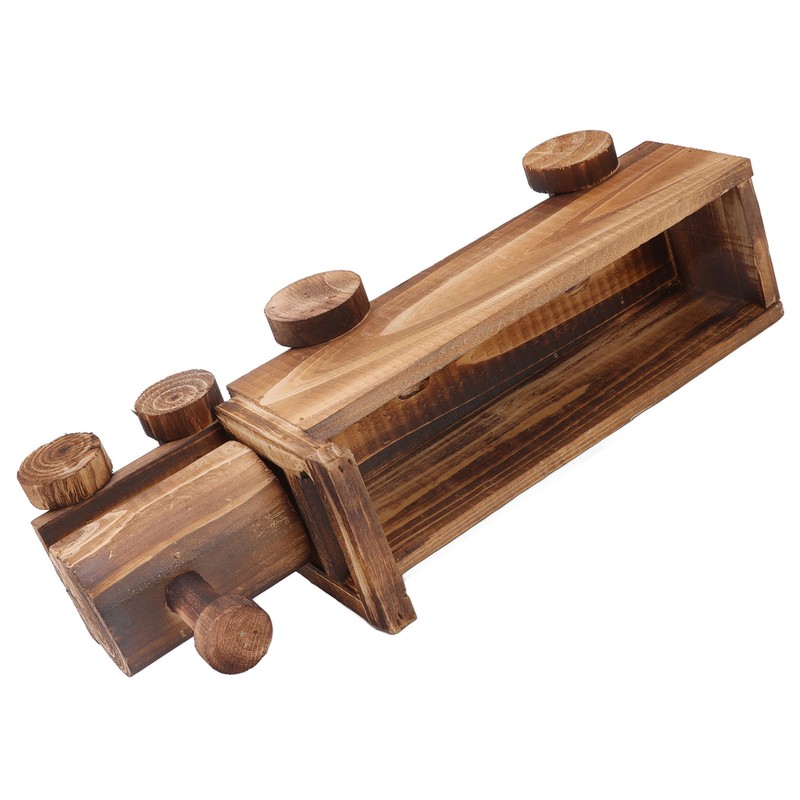 Wooden Flower Pot Cartoon Train Shape Good Ventilation Succulent Flower