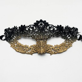 TFTSR Masquerade Masks for Women Couples,Men Mardi Gras Mask,Girls Black Gold Lace Costume,Adults Venetian Party Dress