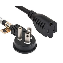 Cable Leader 3ft Ultra Low Profile Power Extension Cord Cable NEMA 5-15P to 5-15R 16/3 AWG SJT Black