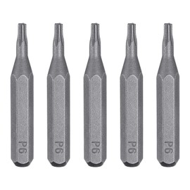 QUARKZMAN Pack of 5 P6 Pentagon Screwdriver Bit 5/32 Inch Hex Shank 28 mm / 1.1 Inch Length Magnetic 5-Point Head Hex Bits S2 Steel Screwdriver Bit for Electric Screwdriver Tools