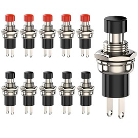 10 pieces mini button momentary pressure switch lockless 2 pins 1A250V SPST ON/OFF button switch for horn car dashboard boat