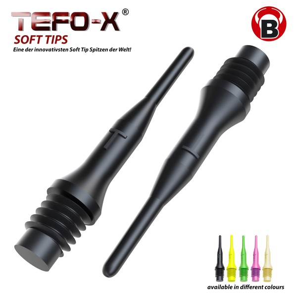 Bulls Unisex Adult Tefo-X Softdart Tips - Black, Medium