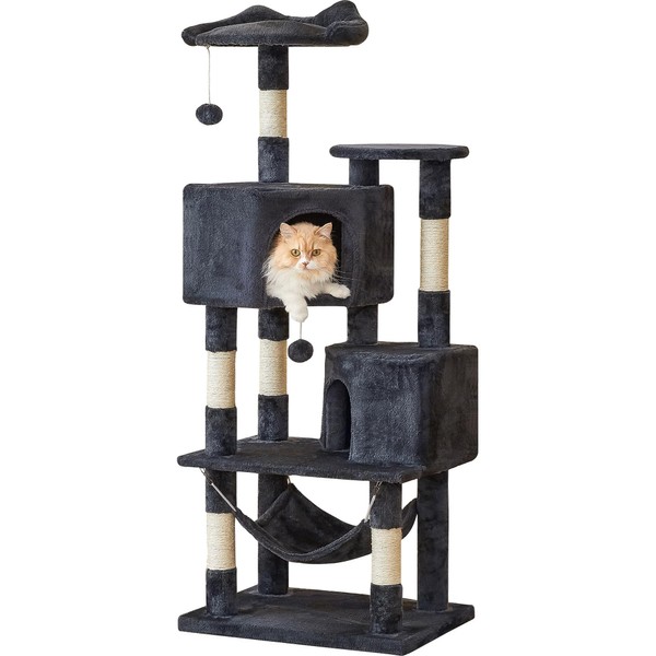 Quuzee Cat Tree for Indoor Cats - Tall Multi-Level Cat