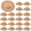 SUNNYCLU 40Pcs Mini Woven Hat Miniature Straw Hats Bulk Dark