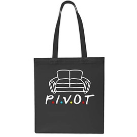 P.I.V.O.T Pivot Tote Shopping Gym Beach Bag 42cm x38cm, 10 litres -Black