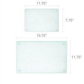 Murrey Home Glass Cutting Board Set for Kitchen Counter, Tempered Glass Chopping Boards Dishwasher Safe, Small Frosted Countertop Tray, Set of 4
