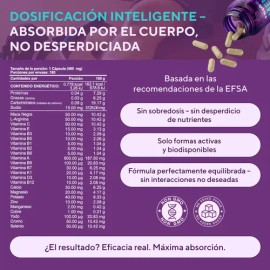 Vitaminas Para Hombre – Multivitaminico Hombre con Vitaminas A, C, D3, E, B1, B6, B12, Zinc, Magnesio, L-Arginina y Maca – Suplemento Diario – Sin Glu