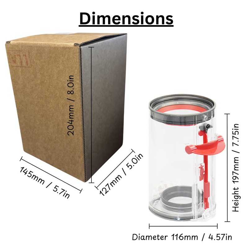 Noble Spares Replacement Dust Bin Compatible with Dyson Series V11