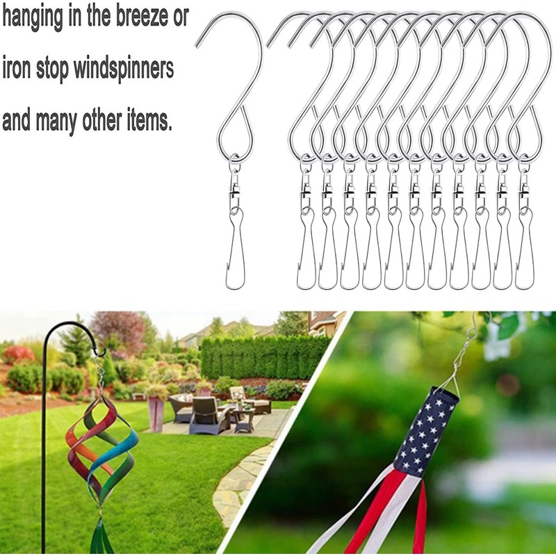 MFDSJ 24 Pcs Swivel Clip Hanging Hooks, Stainless Steel 360