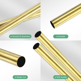 M METERXITY 2-Pack 300mm Brass Round Tube, 8.5mm OD 0.2mm Wall Thickness H65 Brass Seamless Tubing for Construction/Machining/DIY Crafting, Metal Straight Pipe [0.33x0.01x12 in]