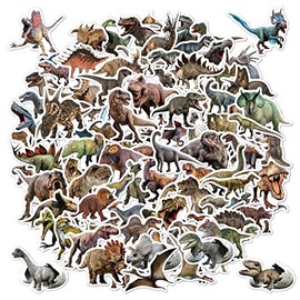 100 piezas de calcomanías de dinosaurios del Jurásico para niños, calcomanías de vinilo impermeables para niños, niñas, adolescentes, botellas de agua, álbum de recortes, laptop, patineta, computadora