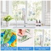 RUCUDIM Blue Dandelion Window Sticker, Butterfly Window Sticker, Flowers, Double-Sided
