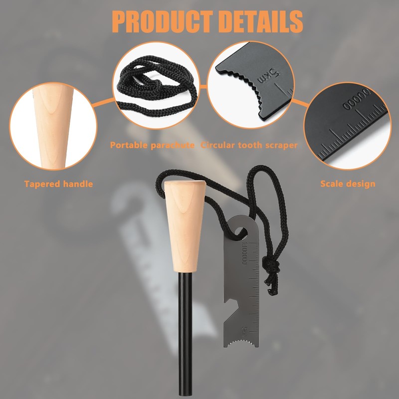 Set of 3 Fire Steel: Survival Flint, Fire Starter Set