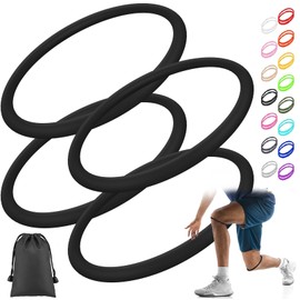 Foilswirl Silicone Patella Knee Band for Basketball Patella Tendon Support Knee Pain Running Tendon Brace Support Strap(4,Black,L)