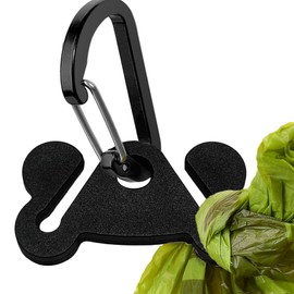 Dog Poop Bag Holder for Leash Dog Waste Bag Carrier Hand Free Walking Accessory Leash Attachment for Dog Poop Bag Dispenser, Durable, Black