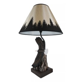 Ebros Gift Wings Of Glory Soaring Bald Eagle Soaring Over Rocky Mountain Table Lamp 20"H