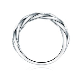 Trilani Women's Silver Ring in Wrap Look 925 Sterling Silver with Brilliant Cut Zirconia White Memo Ring Wrap Ring Women's Ring, Silver, Cubic Zirconia